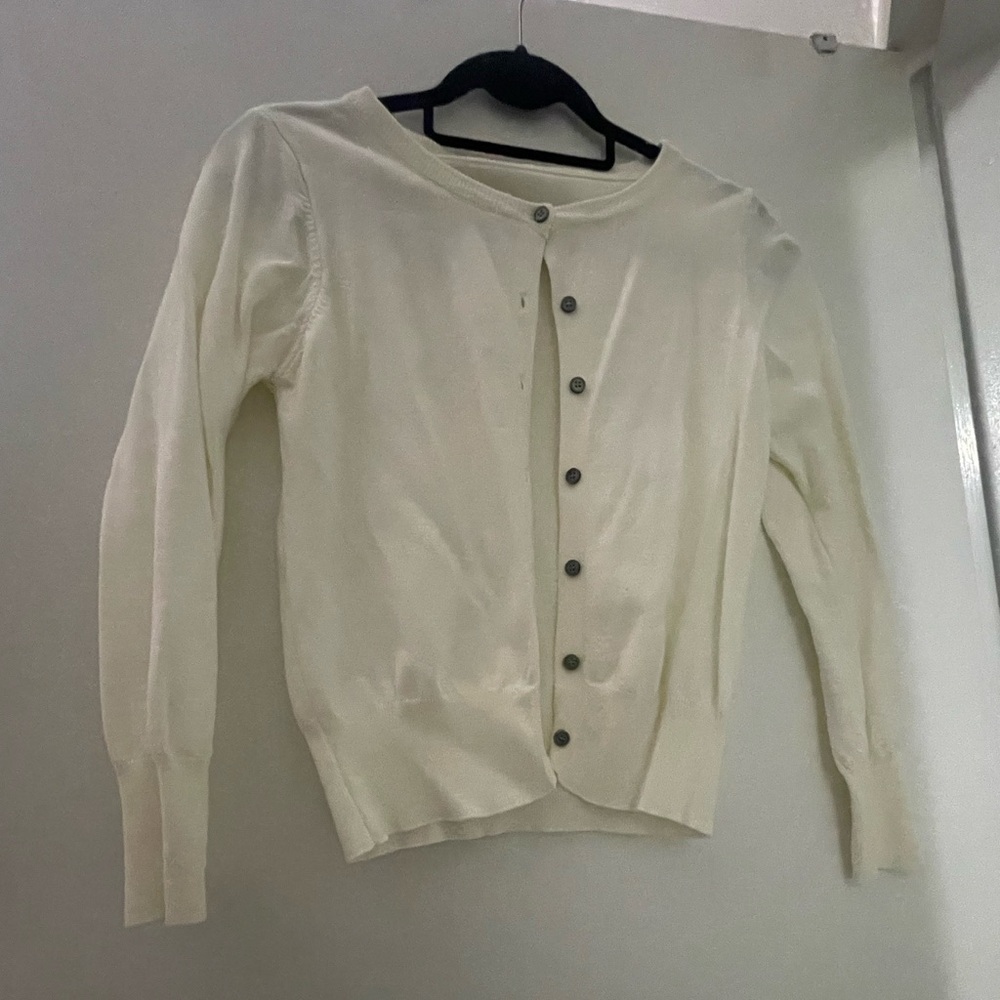 White Button Up Sweater/Cardigan